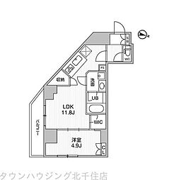 COMFORIALIV千住 1LDKの間取図画像