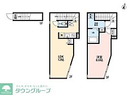 津川サンライト足立 1LDKの間取図画像