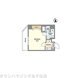 アルファコート西新井 1Kの間取図画像