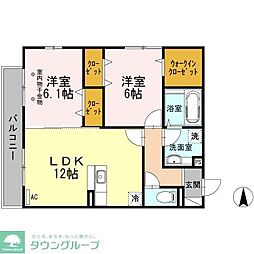 パークハウスK 2LDKの間取図画像
