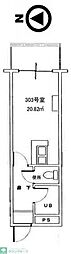 扇インペリアルコート ワンルームの間取図画像