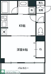 ワコーレ千住A棟 1Kの間取図画像