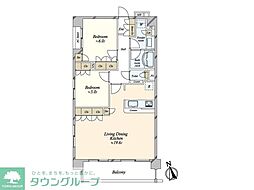 プレシス東日暮里リシェーナ 2LDKの間取図画像