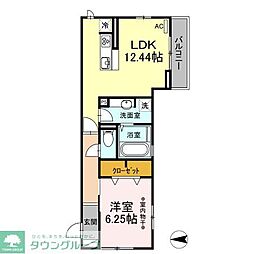 ファミユA 1LDKの間取図画像