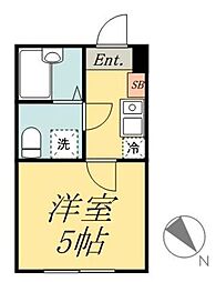 Alfa東金町 1Kの間取図画像