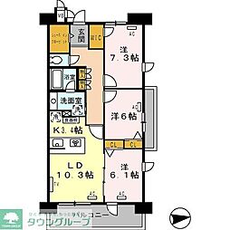ロイヤルパークス西新井 3LDKの間取図画像