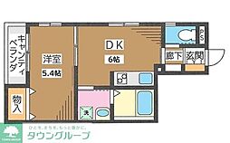 オルテンシア 1DKの間取図画像