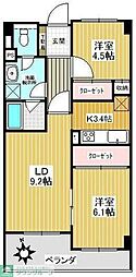 パスレル秀栄 2LDKの間取図画像
