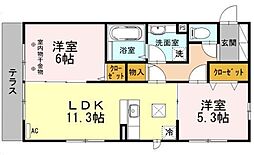 パークハウスK 2LDKの間取図画像