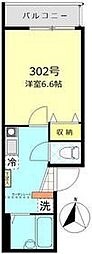 エムキューブ北綾瀬 1Kの間取図画像