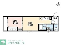 葛飾区新宿5丁目アパート 1LDKの間取図画像