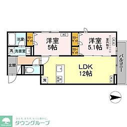 セレスティア西新井II 2LDKの間取図画像