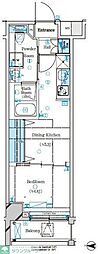ガリシア北綾瀬II 1DKの間取図画像