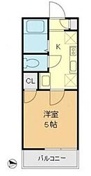 プランドール八広 1Kの間取図画像