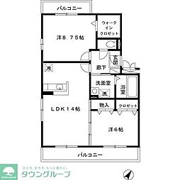 ソシエ 2LDKの間取図画像