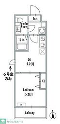 GRAN PASEO西新井 1DKの間取図画像