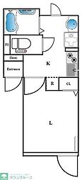 CUBE 1Kの間取図画像