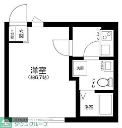 コートカリーナ竹ノ塚 1Kの間取図画像