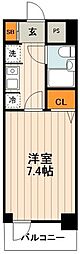レジェンド日暮里 1Kの間取図画像