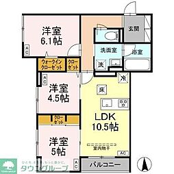 足立区鹿浜2丁目アパート 3LDKの間取図画像
