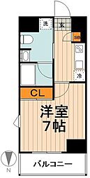 プレセダンヒルズ三ノ輪 1Kの間取図画像