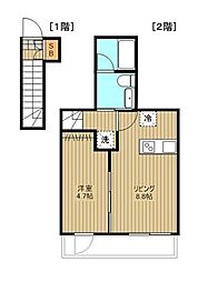 KINUTA HILLS 2階1LDKの間取り