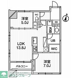 GRAN PASEO明大前 7階2LDKの間取り