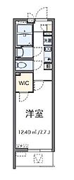 クレイノリンクス 1階1Kの間取り