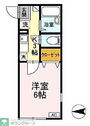 サンヴィクトワール 2階1Kの間取り