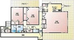 イーストヴァリュー弦巻 5階2SLDKの間取り