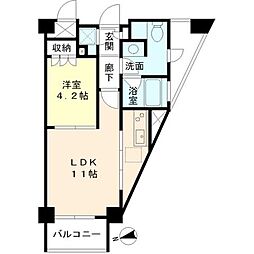 リマーブルヒラタ 2階1LDKの間取り
