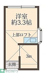 ラ・フィーユマルナンＢ 2階ワンルームの間取り
