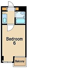 フォーシム用賀 3階1Kの間取り