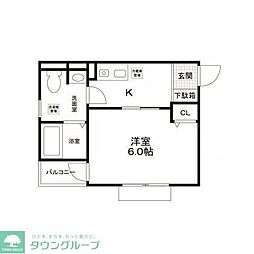 パルトネール豪徳寺Ａ棟 3階1Kの間取り