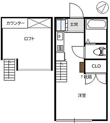 グランエッグス千歳烏山Ａ 1階ワンルームの間取り