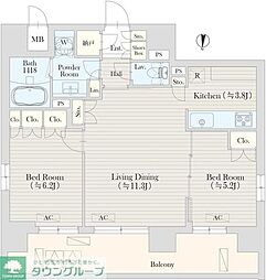 グランレスト渋谷大山町 7階2LDKの間取り