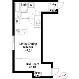RJcasa桜新町 1LDKの間取図画像