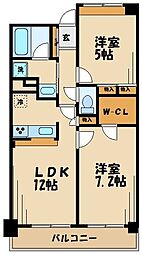 オーキッドスクエア 2LDKの間取図画像