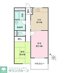 アイビーコート 2DKの間取図画像