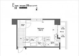 PRIMEURBAN初台 ワンルームの間取図画像