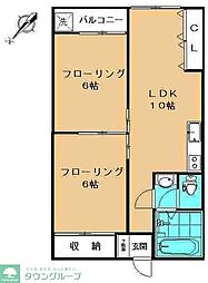 狛江第2コーポラス 2LDKの間取図画像