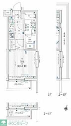 リライア烏山 1Kの間取図画像