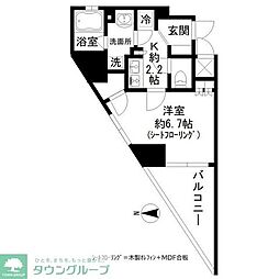 GRAND三軒茶屋WEST 1Kの間取図画像
