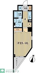 KDXレジデンス幡ヶ谷 1Kの間取図画像