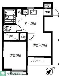 K.フラット・2 2Kの間取図画像