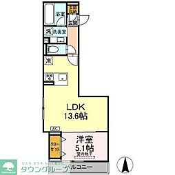 (仮称)赤堤計画 1LDKの間取図画像