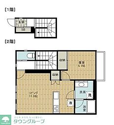 世田谷区八幡山3丁目アパート 1LDKの間取図画像