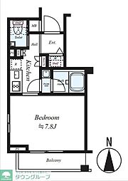 エクセリア千歳船ベルデ 1Kの間取図画像