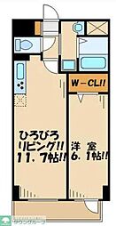 エスポアール蘆花公園 1LDKの間取図画像