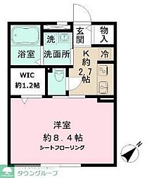 アクセスヴィラ狛江 1Kの間取図画像